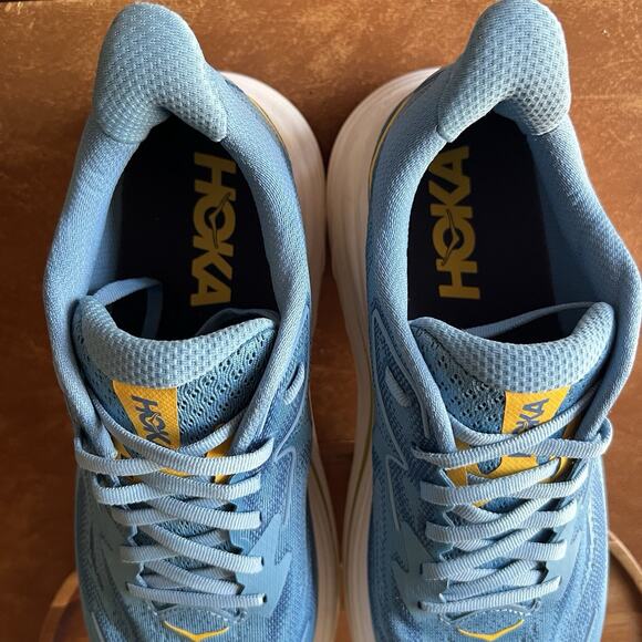 Hoka Clifton 10 Max Cushion Men's 8 2E Road Running Blue White Sneakers Shoes - Picture 6 of 16